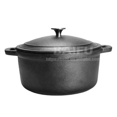 China Viable Factory Wholesale Pre-seaoned Cast Iron Casserole With Two Loop Handle Cast Iron Dutch Oven Cooking Pot for sale