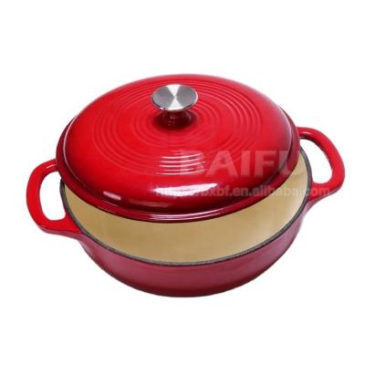 China Amazon Sustainable Hot Selling Enameled Cast Iron Casserole With Lid And Handles Cast Iron Seafood Pot Paella Pan for sale