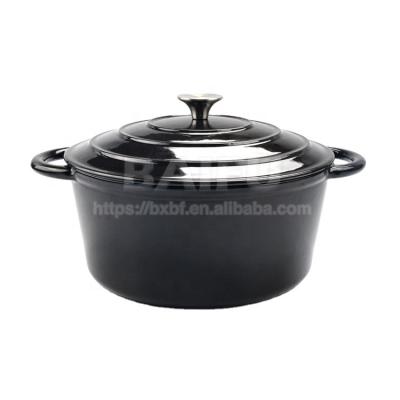 China Sustainable Factory Wholesale Enameled Cast Iron Dutch Oven With Two Loop Handle Cast Iron Casserole Cooking Pot for sale