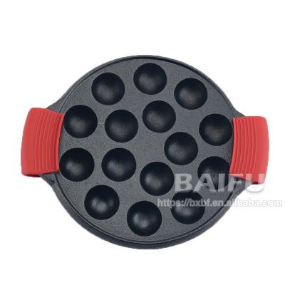 China Pre-Seasoned Cast Iron Griddle for Making Thai Poffertjes, Takoyaki and Kanom Krok Pancake Balls for sale