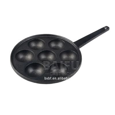 China Popular Zen 7 Hole Octopus Balls Maker Japanese Pre-seasoend Cast Iron Takoyaki Grill Pan Cake Mold for sale