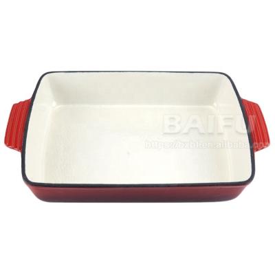 China General use for Wholesale Rectangular Enameled Lasagna Casserole Dish Roasting Dish Gas Factory Cast Iron Rotisserie and Induction Cooker for sale