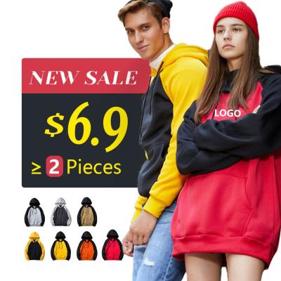 China Wholesale Custom Hoodies Colorblock Hoodies Cotton Anti-Shrink Black Pastel Hoodie for sale