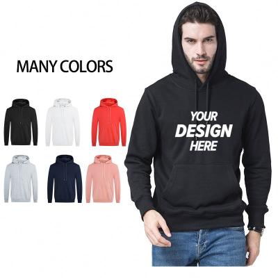 China Wholesale Plain Sweatshirt Anti-Shrink Logo Thick Material Custom Hoodies Cotton White Hoodie for sale