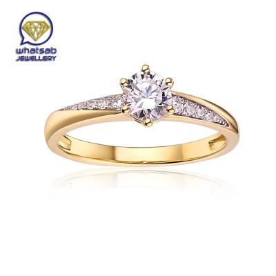 China 2022 Whatsab Romantic Jewelry Fashion Unique Ladies Anniversary Jewelry Gift 18k/14k Gold Moissanite Ring for sale