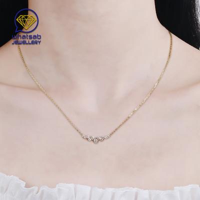 China Trendy Whatsab Luxury Fashion Ladies Unique Jewelry 14K Gold Necklace Real With Moissanite for sale