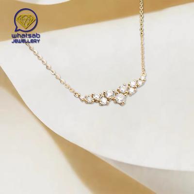 China Whatsab TRENDY Luxury Manufacturers Wholesale Unique Ladies Jewelry 14K Real Gold Necklace With Moissanite for sale