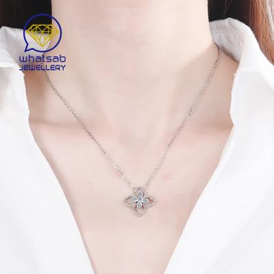 China Trendy Luxury Fashion Whatsab Ladies Moissanite Jewelry S925 Sterling Unique Silver Necklace With Moissanite for sale