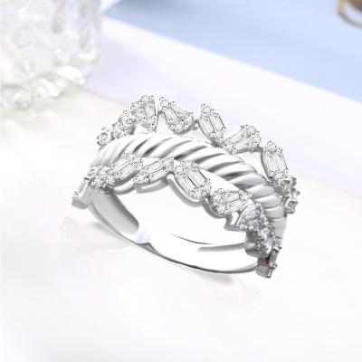 China Personalized FASHIONABLE Hot Luxurious Ladies To Wear Real 18k White Gold-Plated Anniversary Ring for sale