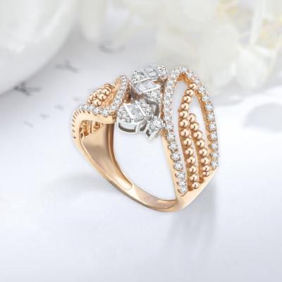 China Fashion Anniversary New Products Gift Women Customizable Zircon 18K Gold Ring for sale