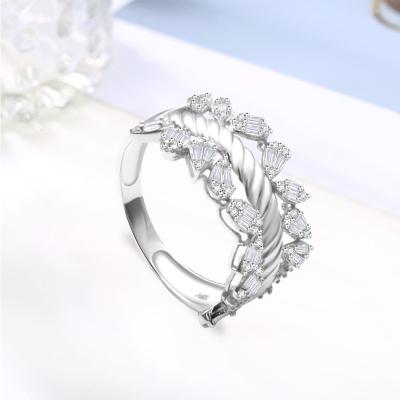 China Whatsab TRENDY Jewelry Luxury Personalized Anniversary 18k White Gold-Plated Ring Real for sale