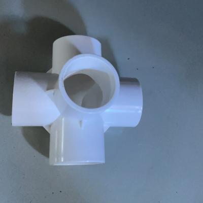 China Hose Connector 5 Ways Elbow PVC Water Supply Fitting Straight Equal Cross Round Tube Connector for sale