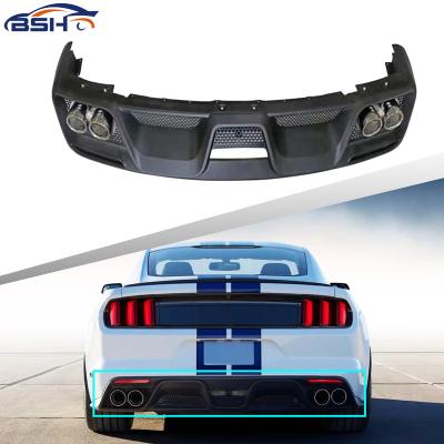 China GT350 GT350 Styling Car Diffuser Bumper Rear Lip With Tail Tips Pipe For Mustang 2015-2017 for sale