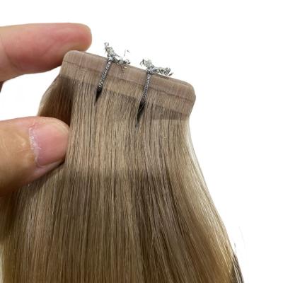 China Silky Straight Wave 12a Grade European Invisible Tape Ins Natural Human hair Cuticle Aligned Double Drawn Tape In Hair Extension for sale