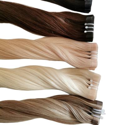 China Silky Straight Wave Top Quality Natural Human Hair PU Skin Weft Extension Wholesale for sale