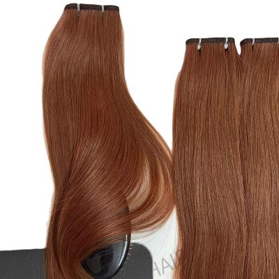 China Silky Straight Wave Salon High Quality Human Hair Weft Extension Flat Weft Hair Extension for sale