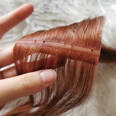 China Silky Straight Wave Sew In Double Drawb Russian Invisible Hair Weave Cuticle Aligned Human Hair Extension for sale