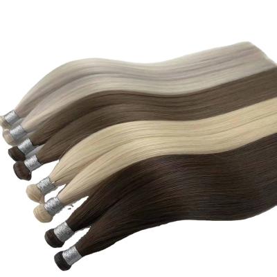 China Silky Straight Wave Best Selling Russian Human Hair Cuticle Intact Invisible Weft Extension for sale