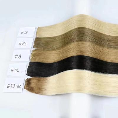 China Silky Straight Wave Wholesale One donor Russian Invisible Genius Weft Hair Extension for sale