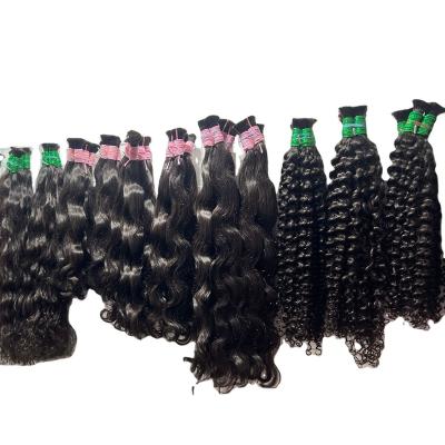 China Silky Straight Wave South America Brazil Wholesale Human Hair Bulk Extension With Curly for sale