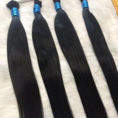 China Silky Straight Wave Brazil Miami Wholesale Unprocessed Indian Raw Hair Bulk Blue Rubber for sale