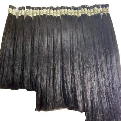 China Silky Straight Wave Myanmar Raw Hair Turned Remy Hair Bulk Braiding Hair for sale