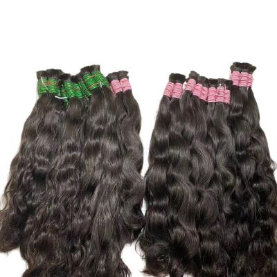 China Silky Straight Wave 100% Natural Raw Hair Indian Deep Wave Bulk Braiding Human Hair No Weft for sale