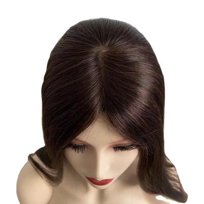 China Straight Wholesale Factory Price Natural Human Cuticle Hair Toppers With Silk Base for sale