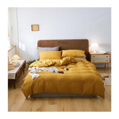 China Most Popular Hot Selling 100% Home Textile Linen Nondisposable Bedding Set 4 Pcs Bed Sheet for sale