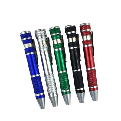 China 8 in 1 Aluminum Alloy Pen Screwdriver 8 in 1 Aluminum Alloy Pen Style Portable Screwdriver Set Mini Pen Screwdriver Bit Set for sale