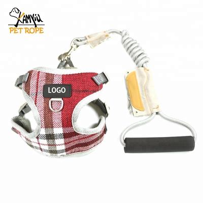 China DETACHED Dog Harness Leash Adjust Cowboy Fiber Cotton Cloth Canvas Nickel Buckle Dog Harness Vest for sale