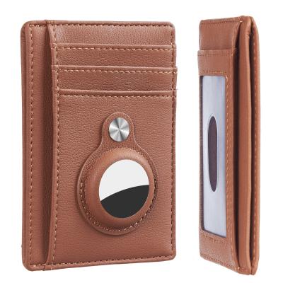 China Fashion Hawanik Slim Minimalist Front Pocket Wallet with Built-in Case Holder for AirTag for sale