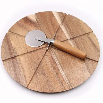 China Disposable Hot Selling Wooden Pizza Skin Varies Shape Round Pizza Skin Set Pizza Cutting Board Serving Board for sale