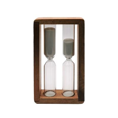 China Traditional ACACIA with wooden sands glass and hourglass clock with nature sand for sale