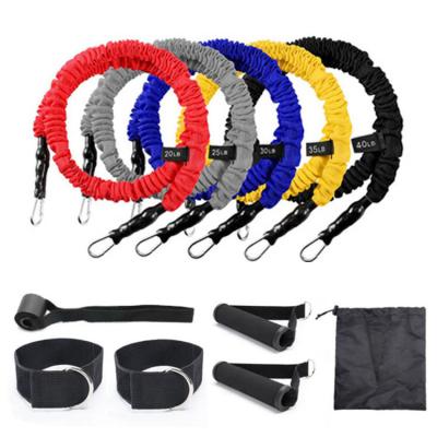 China Latex+TPE+EVA Resistance Bands Set 5 Tube Bands Anti-Cut Workout Exercise Bands For Fitness for sale