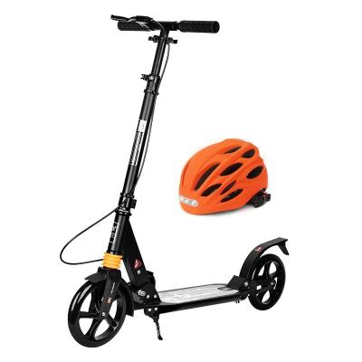 China High Quality Foldable Sport Aluminum Alloy Kick Scooter Adult Foot Scooter With LED Helmet for sale