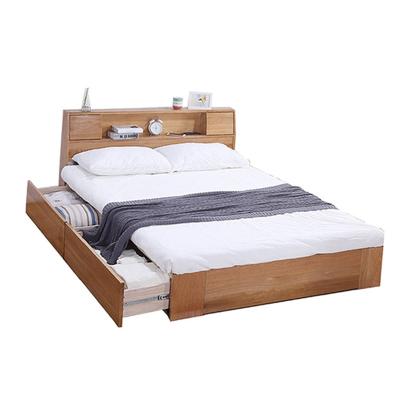 China Hot sale storage at low prices modern storage beds 1.8/1.5/1.2m white oak storage box drawer Nordic twin bed for sale