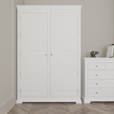 China Nordic Bedroom Cabinets Tall Storage White Oak Double Wardrobe for sale