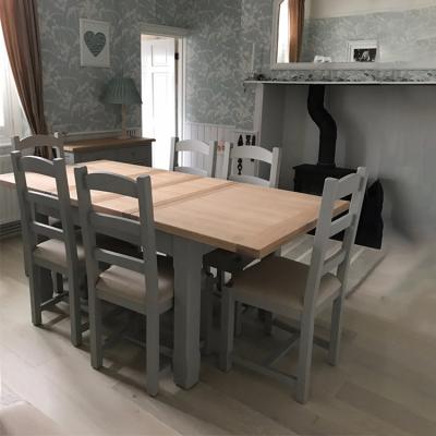 China Modern Luxury Rectangular Extendable Dining Table 6 Seater 192cm Extendable Dining Table 132cm 162cm Oak Wood for sale