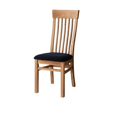 China KD Dining Chair Solid Oak With Charcoal Fabric Upholstery for sale