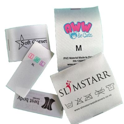 China Washable Fashion Personalized Satin Wash Care Labels For Clothing for sale