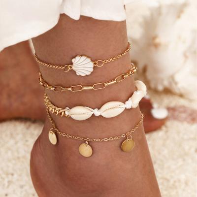 China New BOHEMIA Vintage Summer Anklet Set Fashion Anklets For Women Foot Adjustable Multilayers Anklet Bracelet Beach Jewelry Gift 2021 for sale