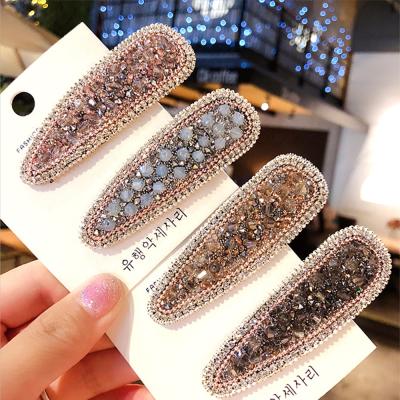 China Trendy Square Waterdrop Bling Crystal Hairpins Headwear for Women Girls Rhinestone Hair Clips Pins Barrette Hair Accessories for sale