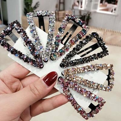 China Retro Heart Shape Crystal Hairpin Hair Accessories Trendy Geometric Imitation Pearl Hairpin Girl's Heart Shape For Women for sale