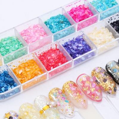 China Easy Apply Nail Art Decoration Charm Manicure Shell Slices Particle Crushed Shell Natural Pearl Light Nail Sea for sale