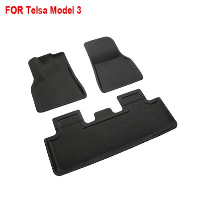 China 3D Luxury Waterproof TPR XPE Anti-skid Anti-skid 4 Pieces Set Floor Car Mats For Tesla Model 3 for sale