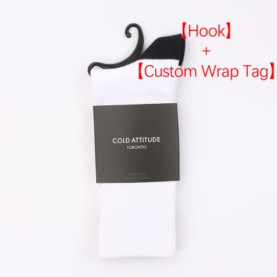 China 350gWhite Card Custom Hang Warp Tag Box Socks Packaging for sale