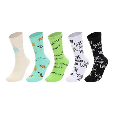 China Antibacterial Men Black Organic Sport Logo Custom Crew Thick Cotton Socks for sale