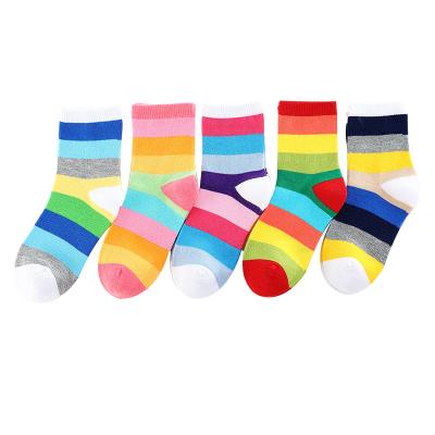 China Fun QUICK DRY Multicolor Kids Dress Spring Patterned Socks colorfull Rainbow Colors for sale