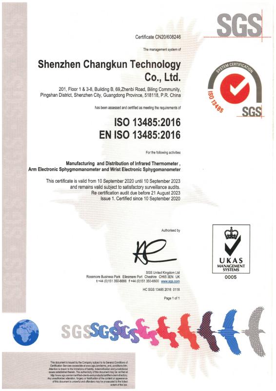 ISO13485 - Shenzhen Changkun Technology Co., Ltd.